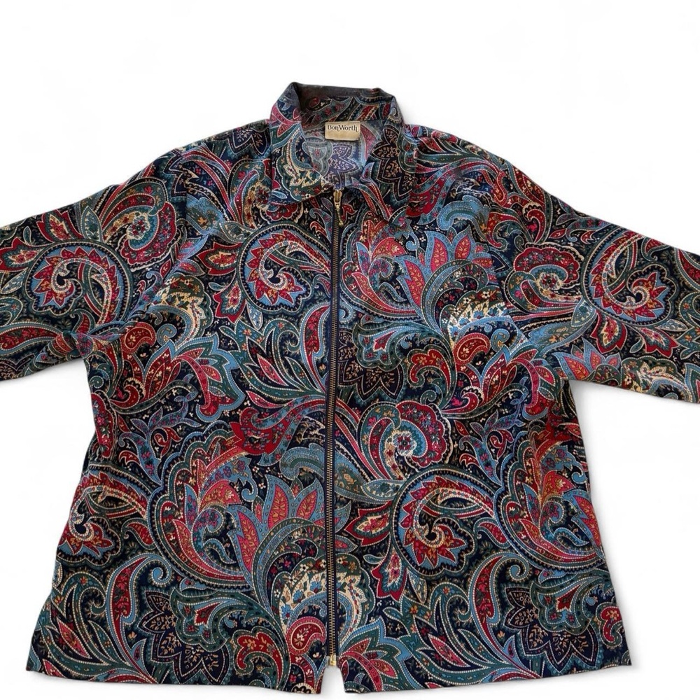 Vintage Bon Worth Paisley Bomber Jacket - Picture 2 of 6